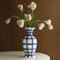 Indigo Lattice Heritage Vase