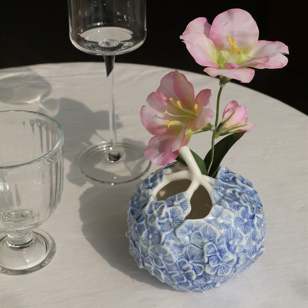 Hydrangea Bloom Sculpted Vase