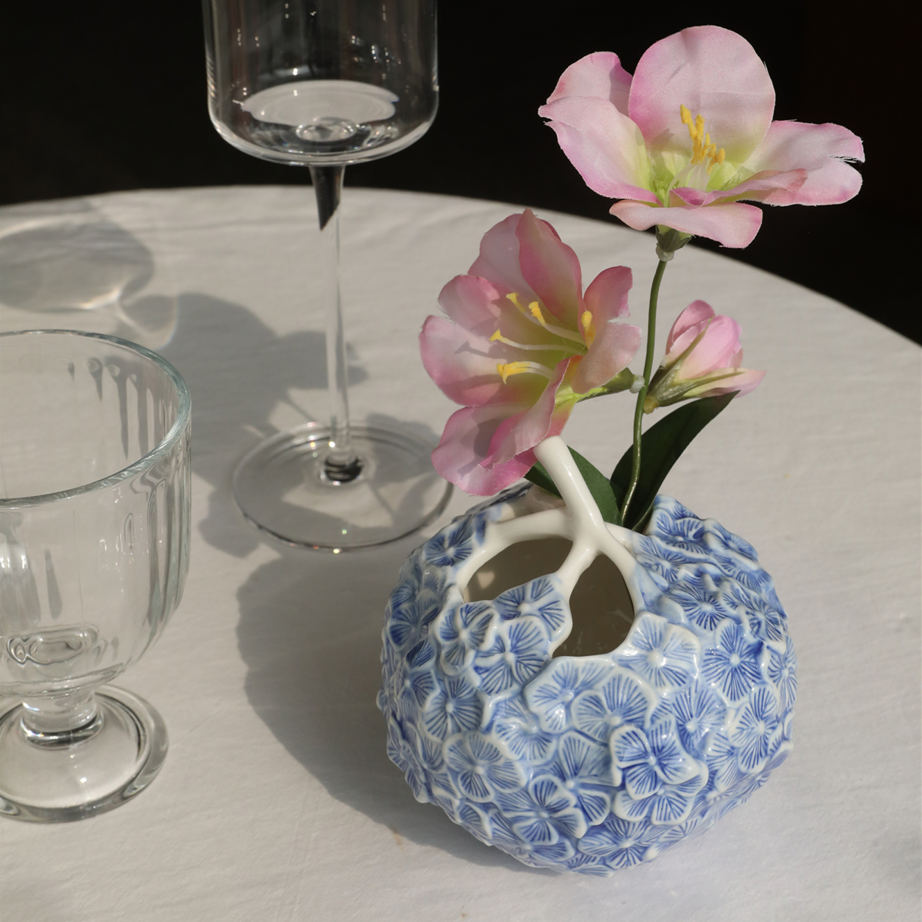 Hydrangea Bloom Sculpted Vase