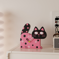 Whimsy Cat Polka Dot Clock