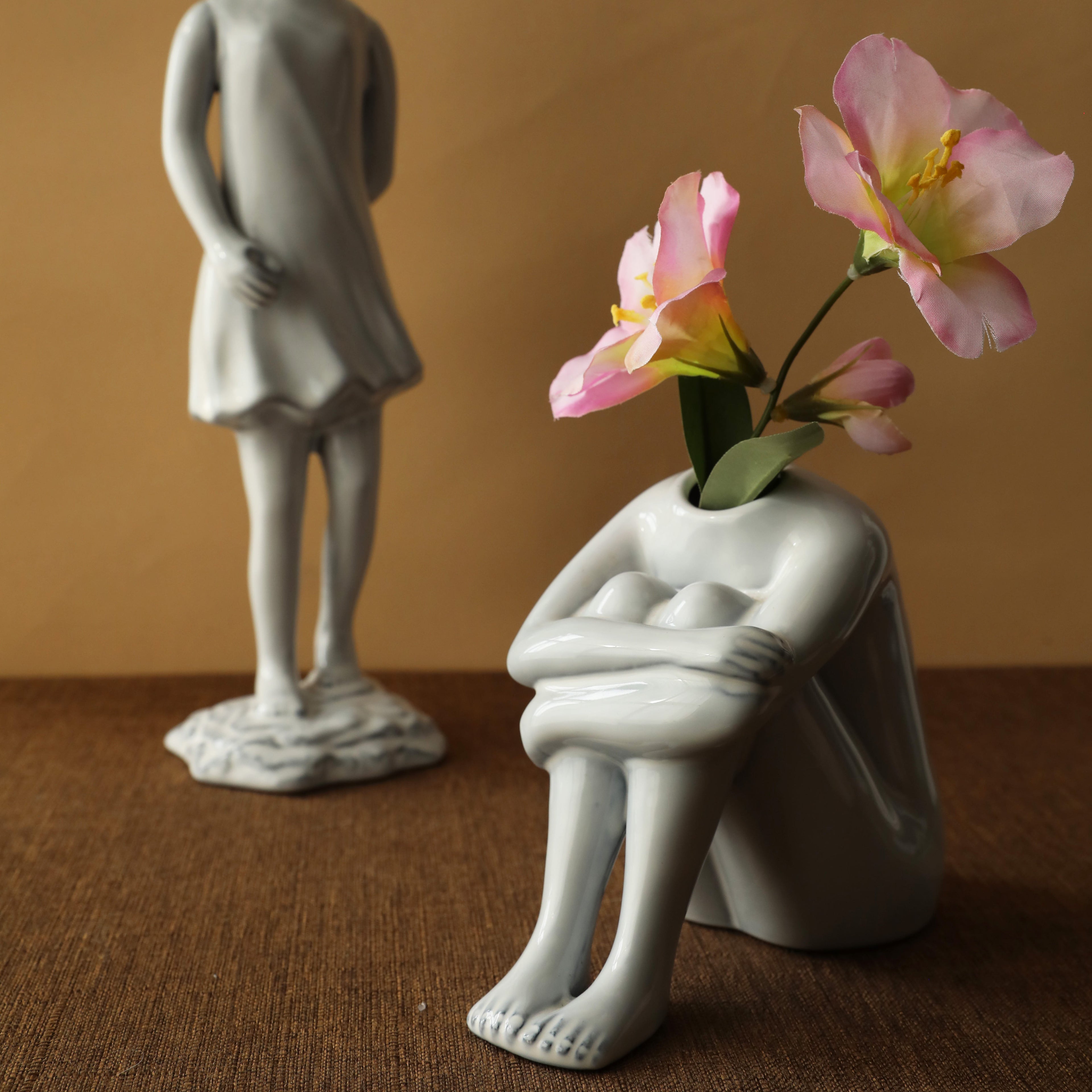 Sculptural Serenity Figurine Vase