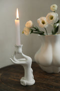 Serpentine Gesture Porcelain Hand Candle Holder