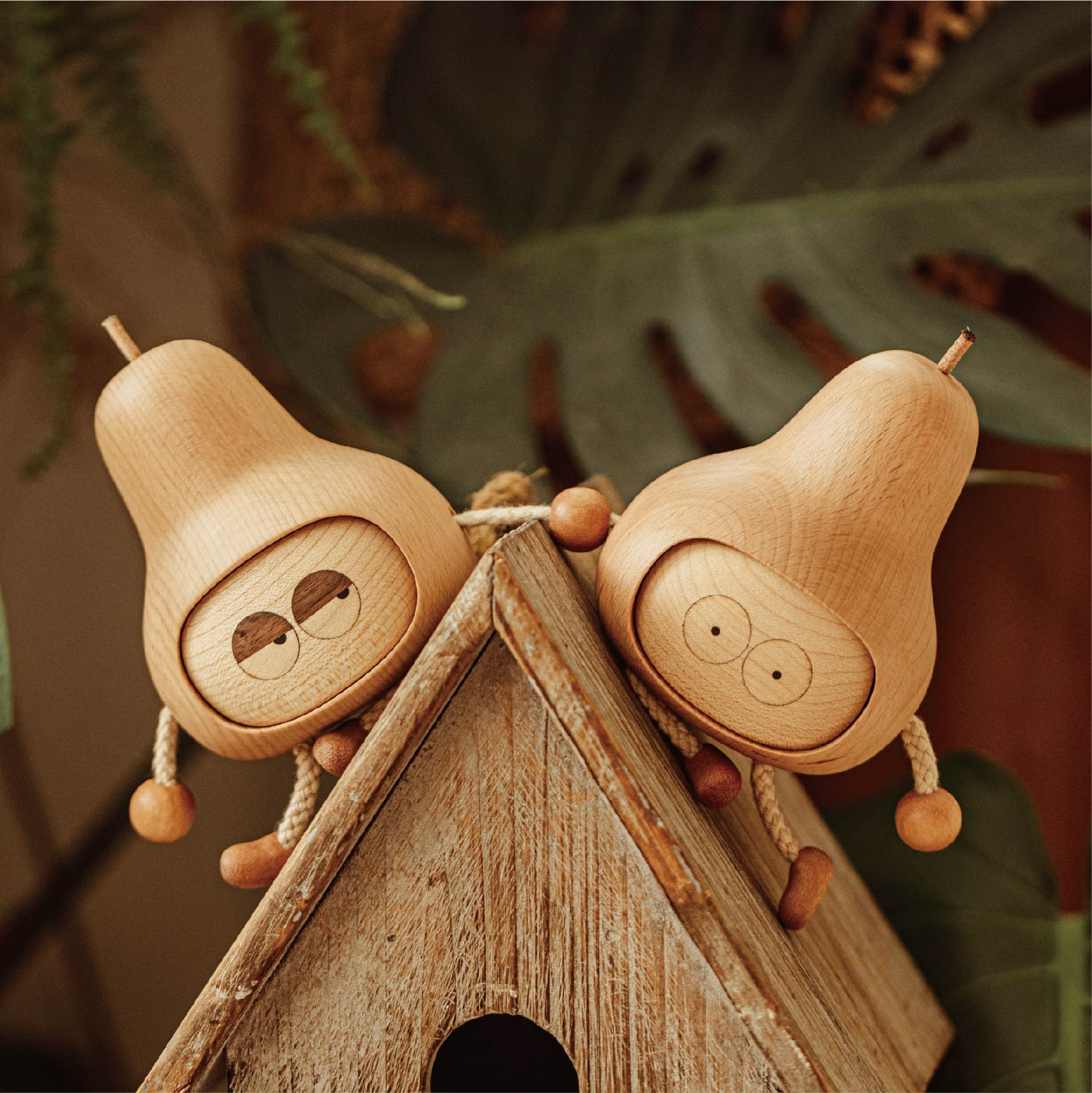 Pair-a-Pear Wooden Figurine Duo