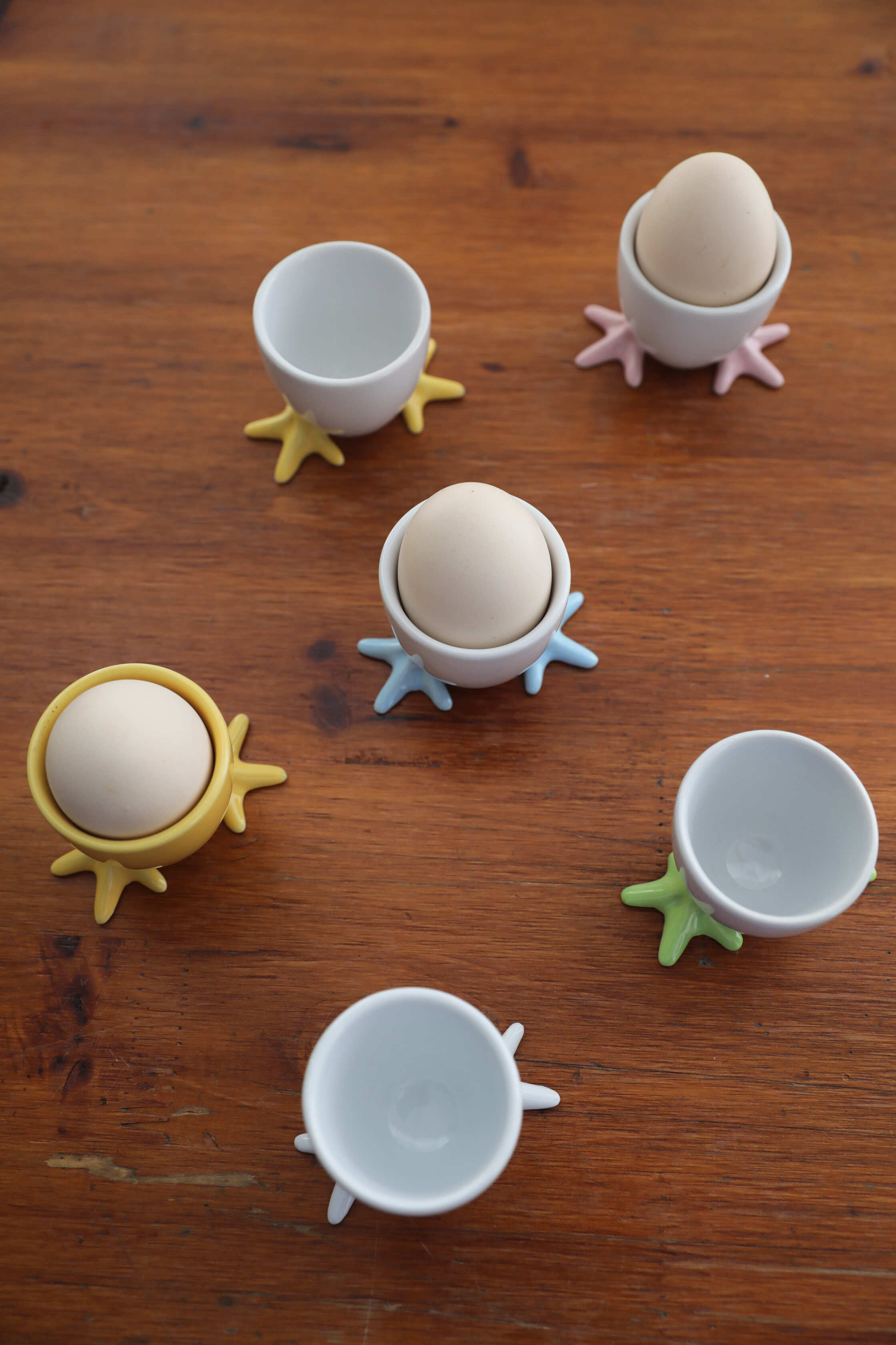 Little Chick Run Ceramic Egg Cup Pair