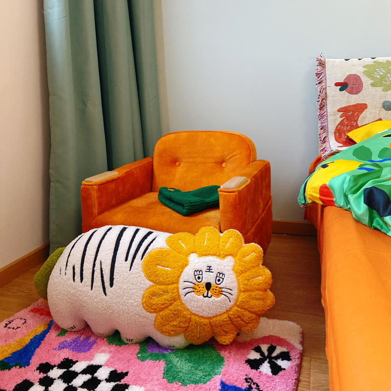 Tiger in a Lion’s Mane Pillow