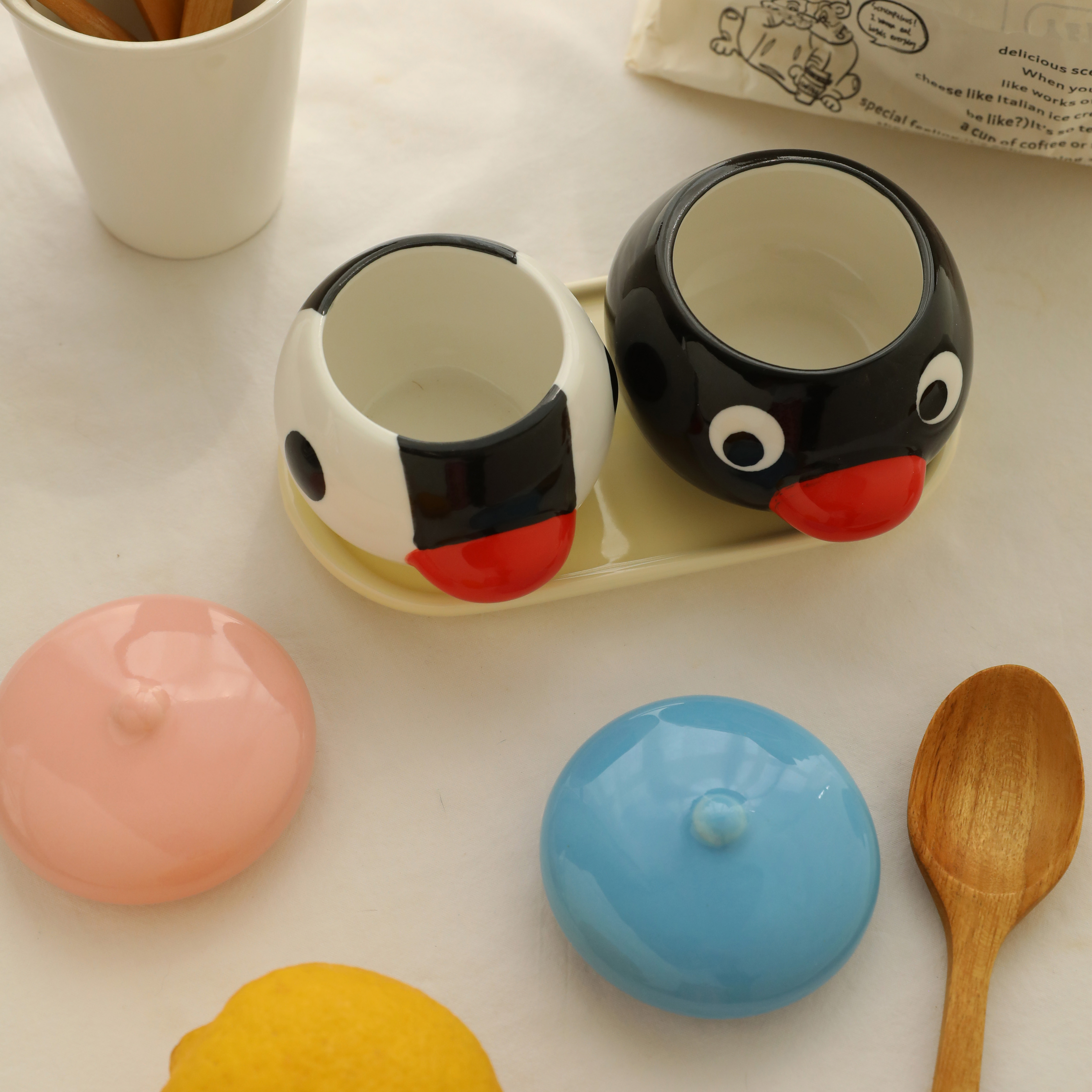 Pingu Penguin Family Ceramic Spice Jar Set