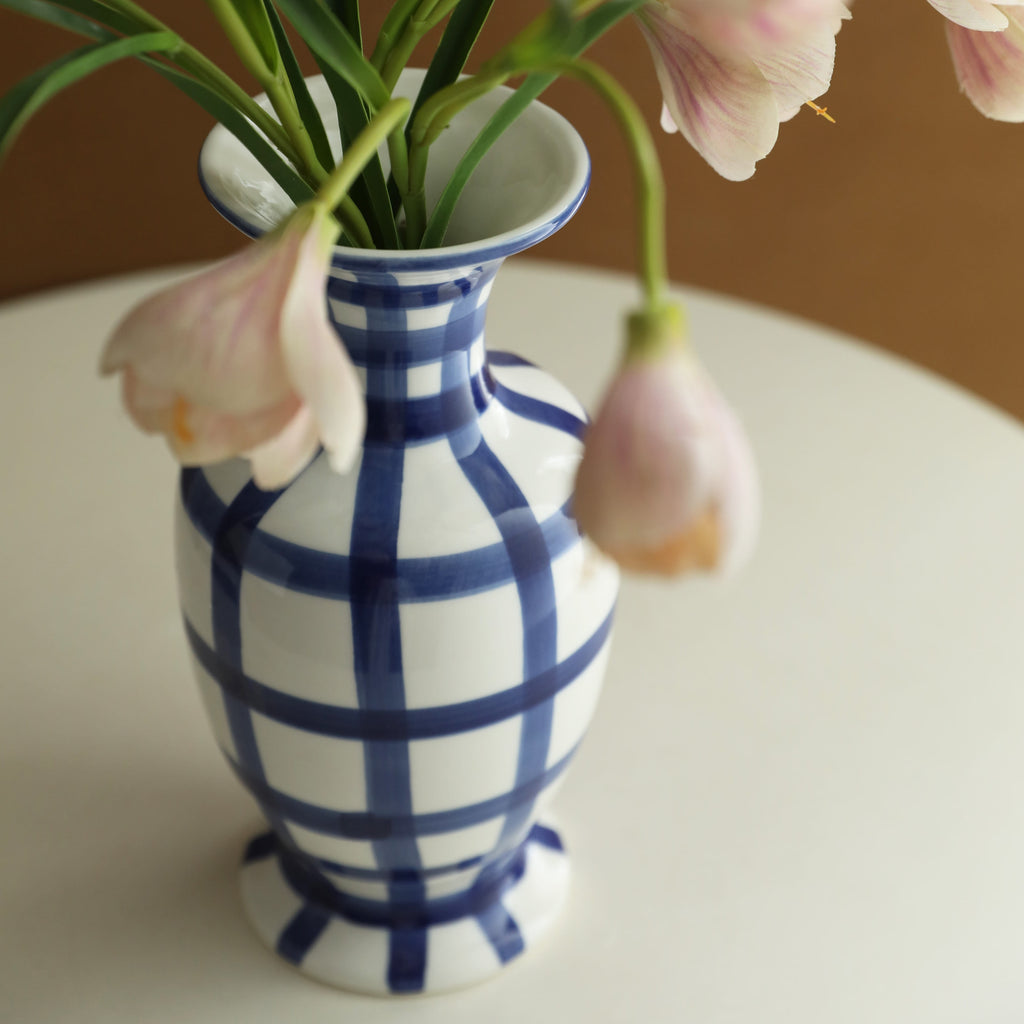 Indigo Lattice Heritage Vase