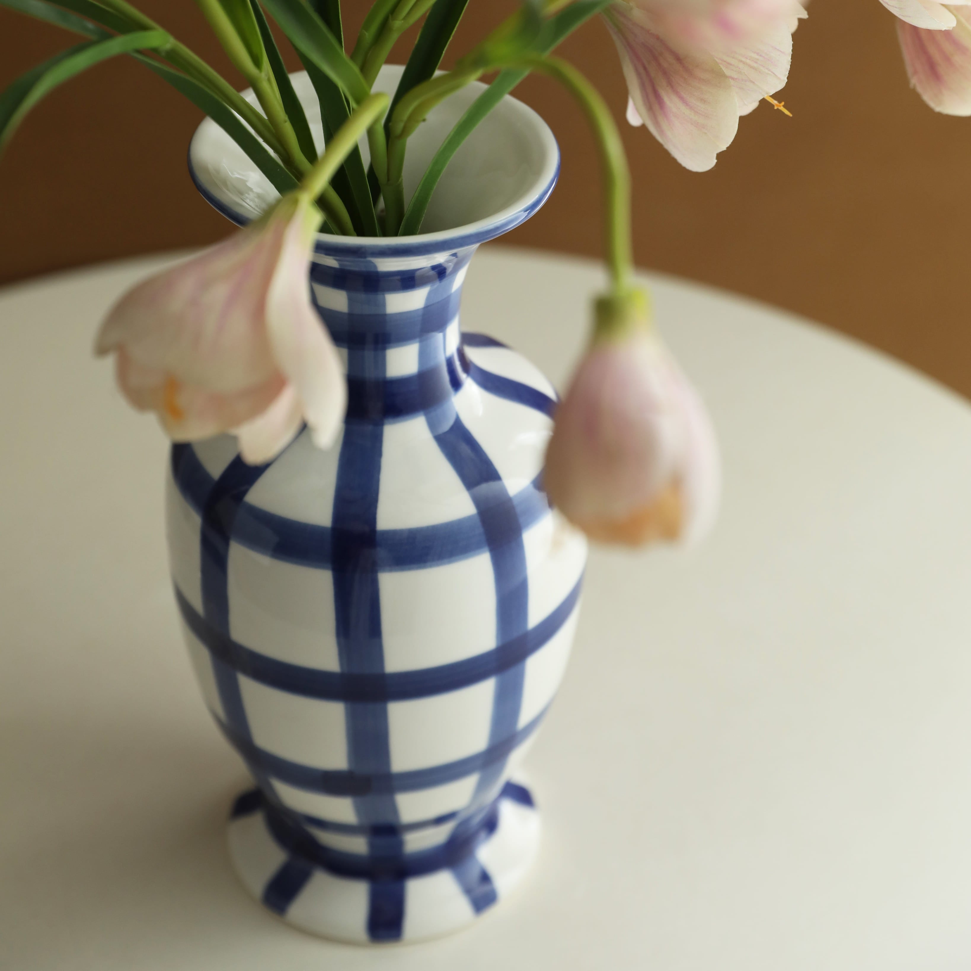 Indigo Lattice Heritage Vase