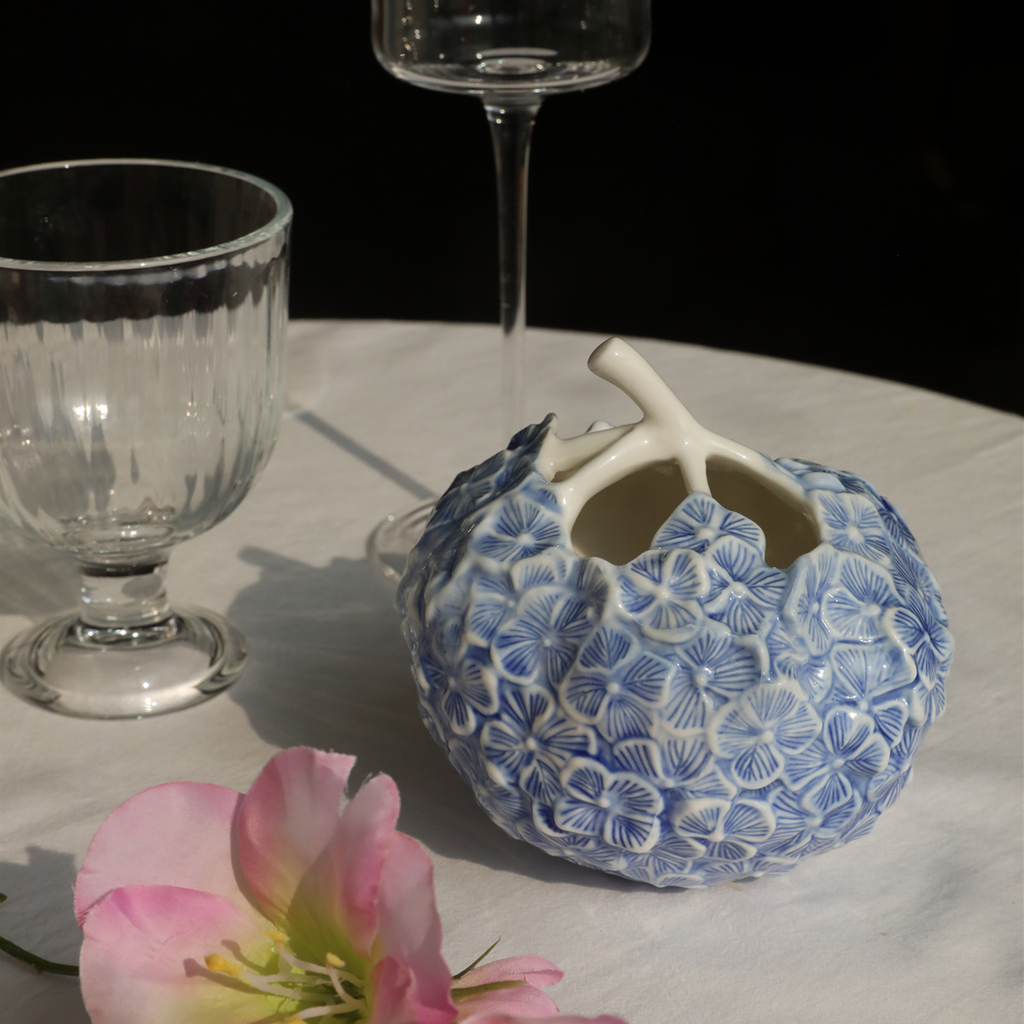 Hydrangea Bloom Sculpted Vase