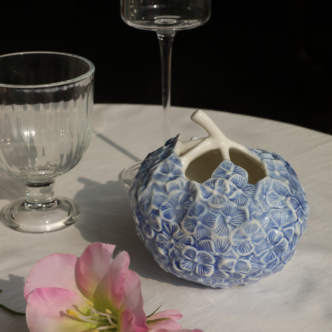 Hydrangea Bloom Sculpted Vase