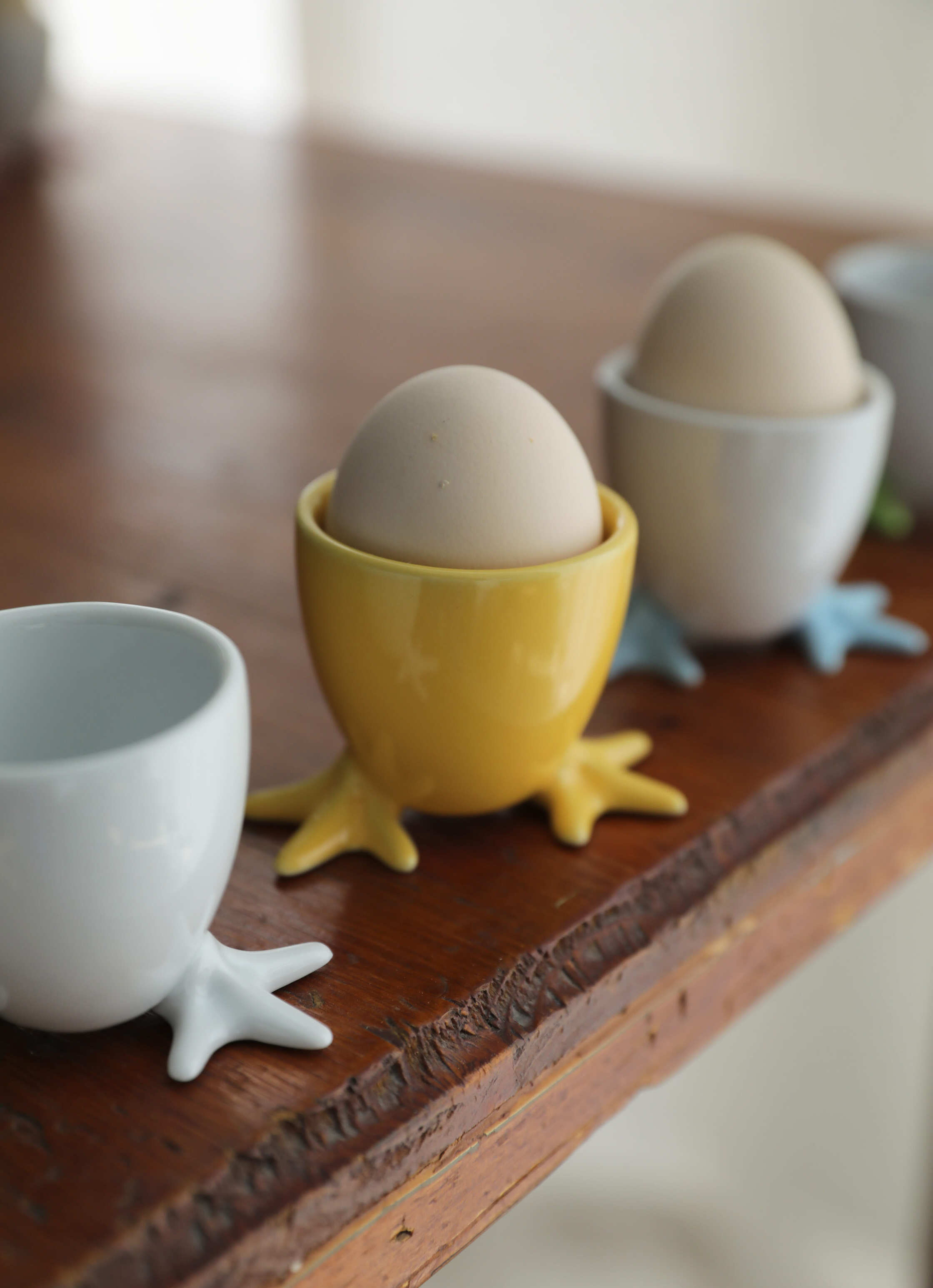 Little Chick Run Ceramic Egg Cup Pair