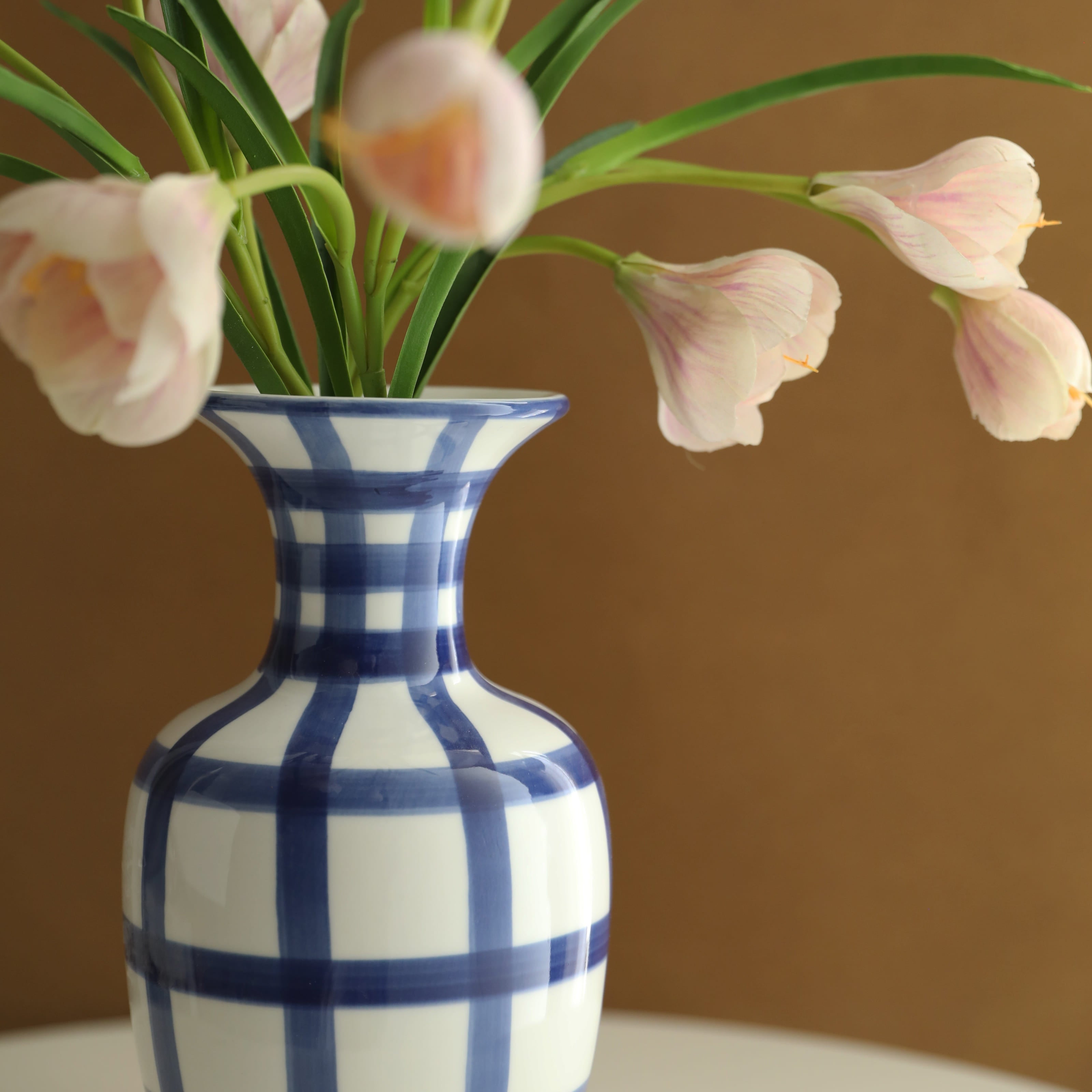 Indigo Lattice Heritage Vase