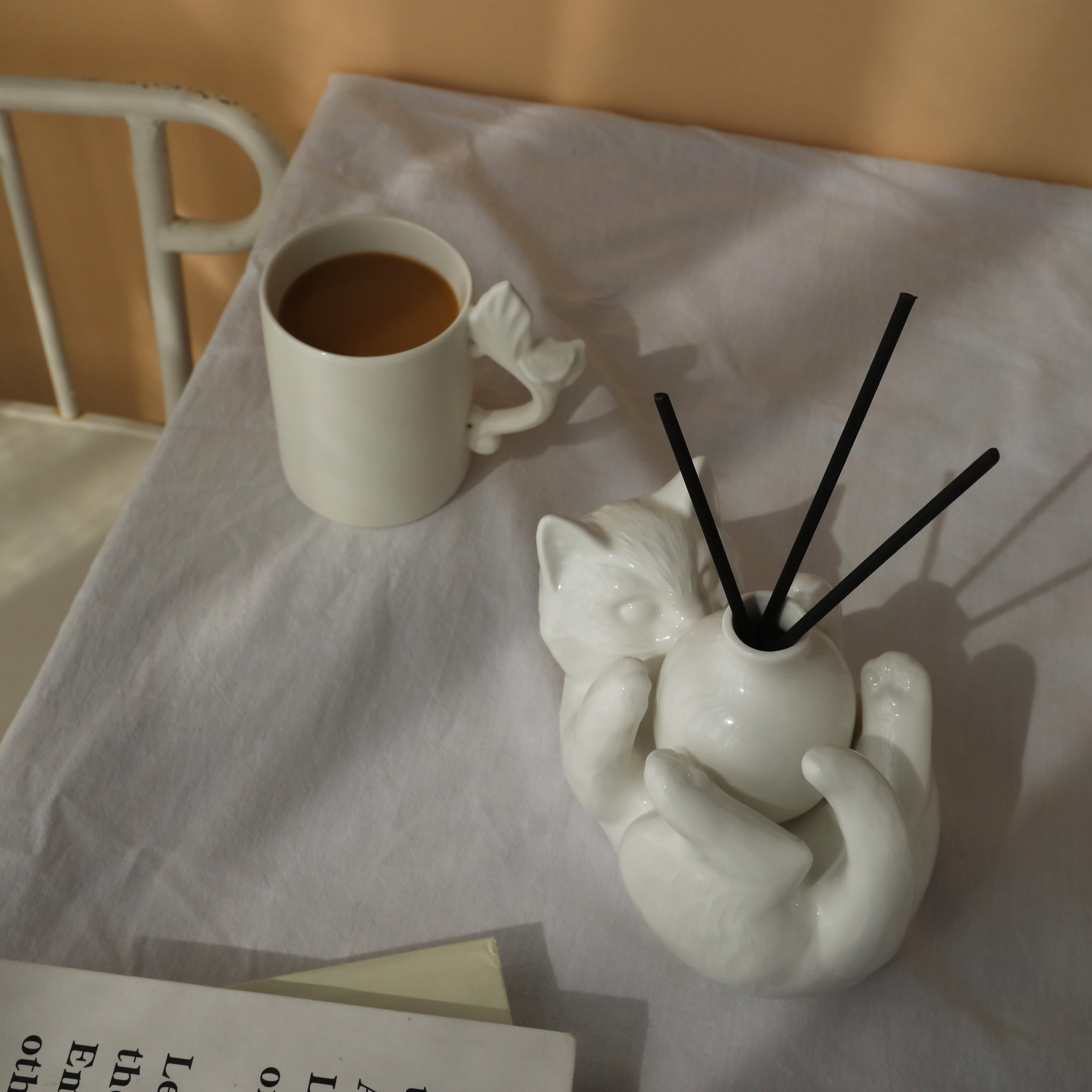 Cat Embrace Ceramic Diffuser & Vase