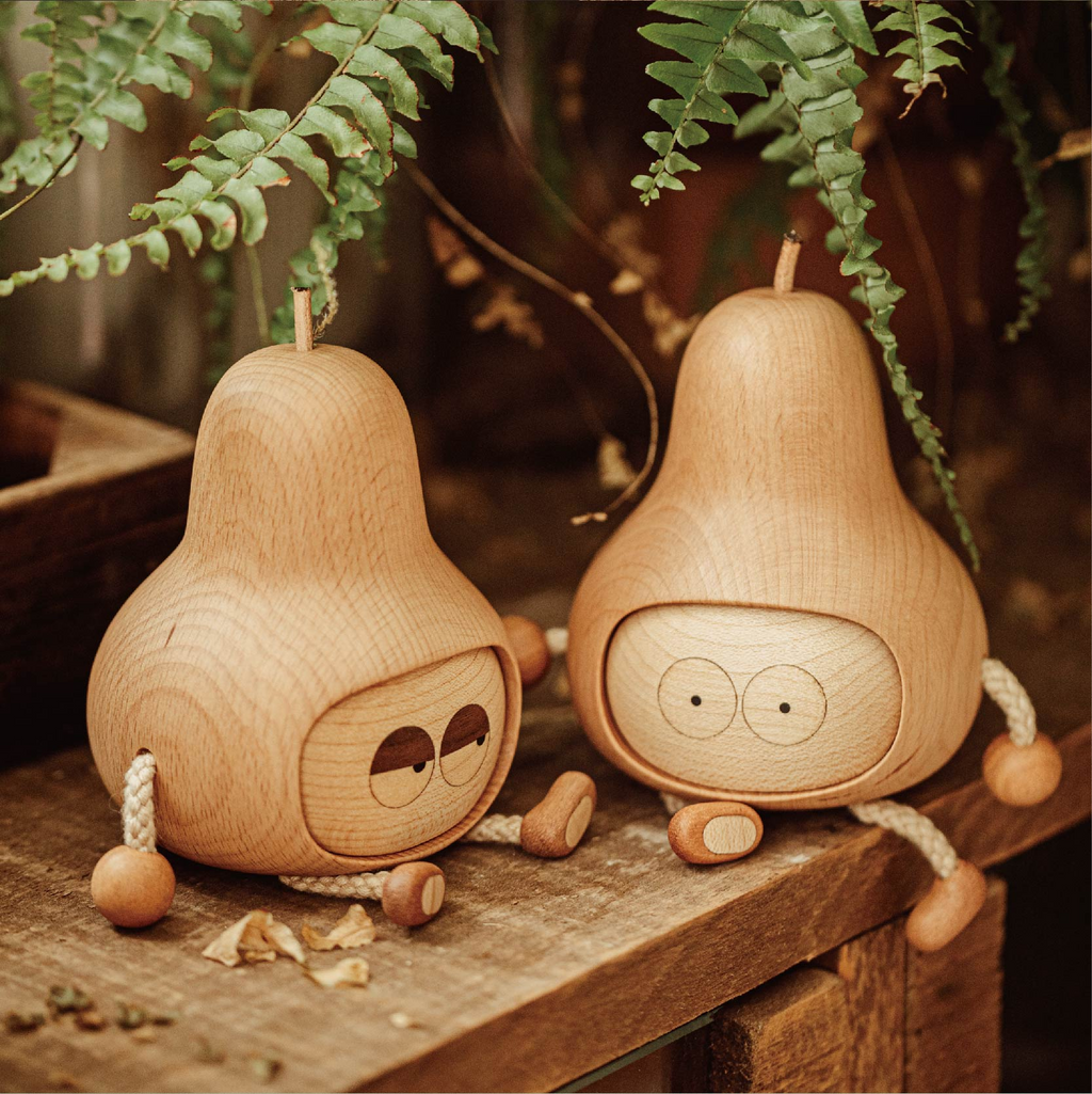 Pair-a-Pear Wooden Figurine Duo