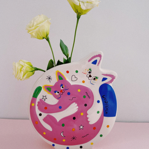 Sweetheart Cats Vase