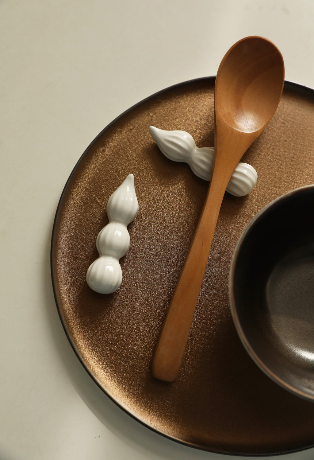 Whipped Cream Porcelain Chopstick Rests (Set of Two)