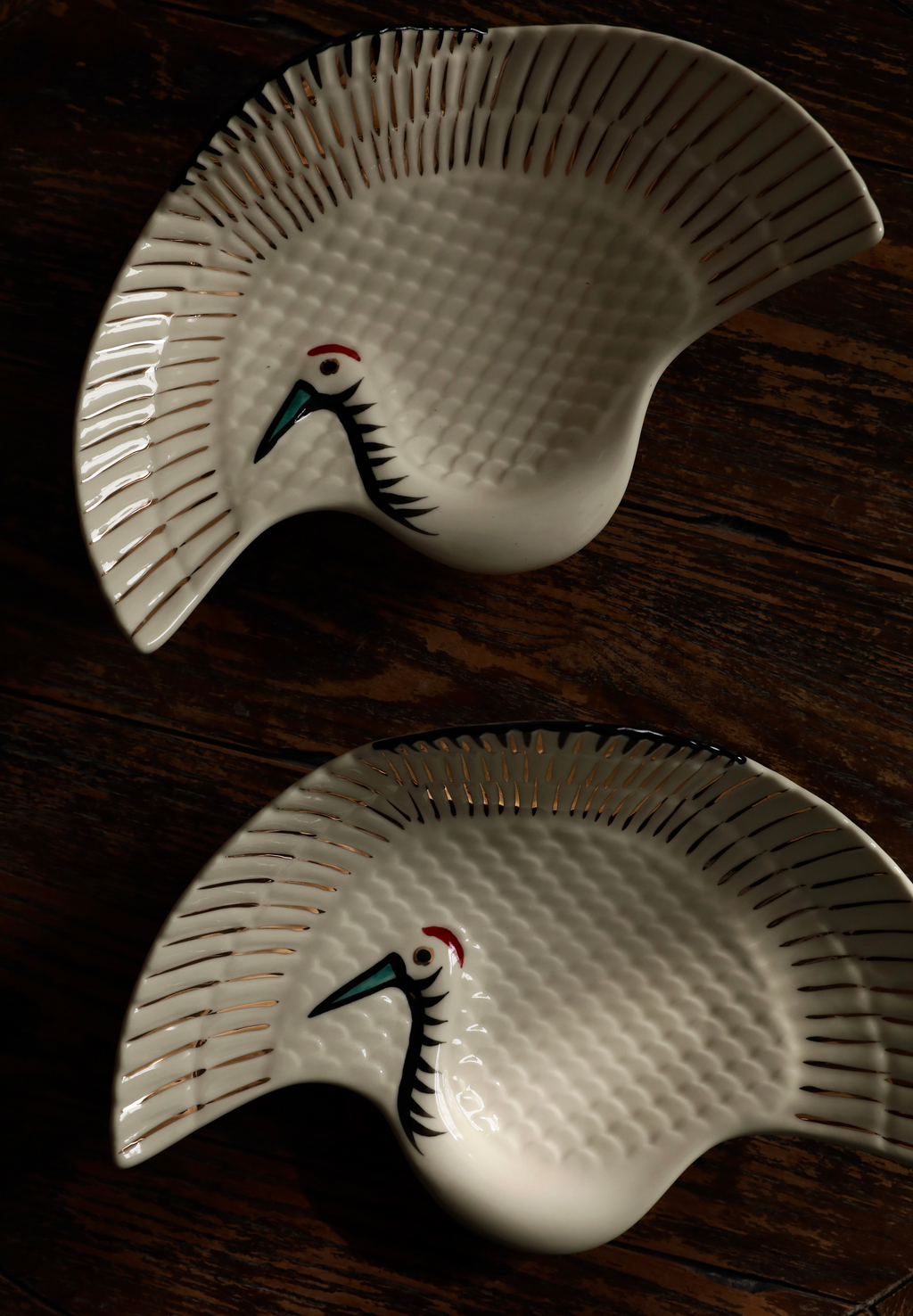 Dancing Crane Ceramic Plate