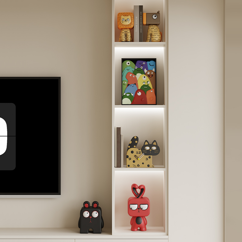 Whimsy Cat Polka Dot Clock