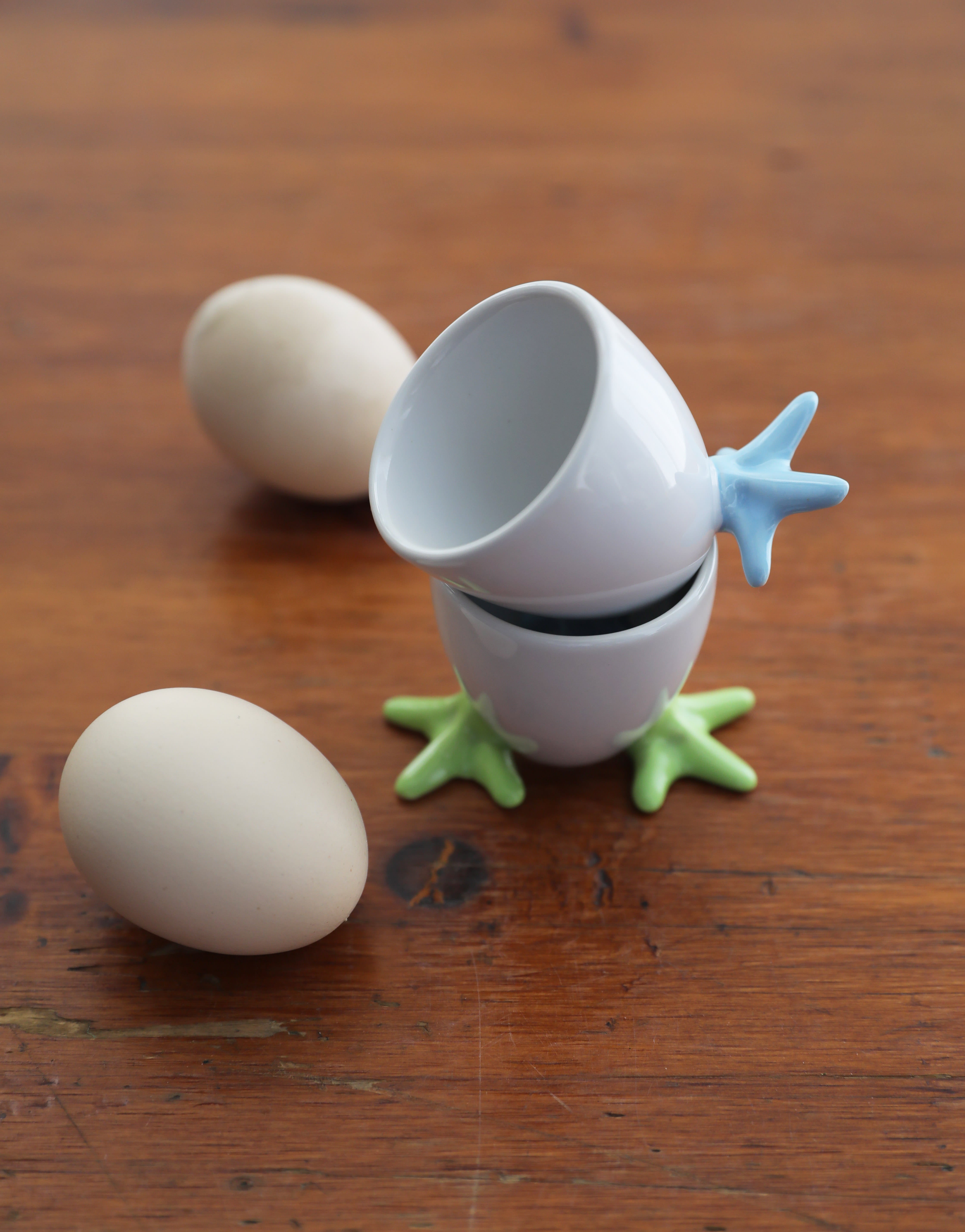 Little Chick Run Ceramic Egg Cup Pair