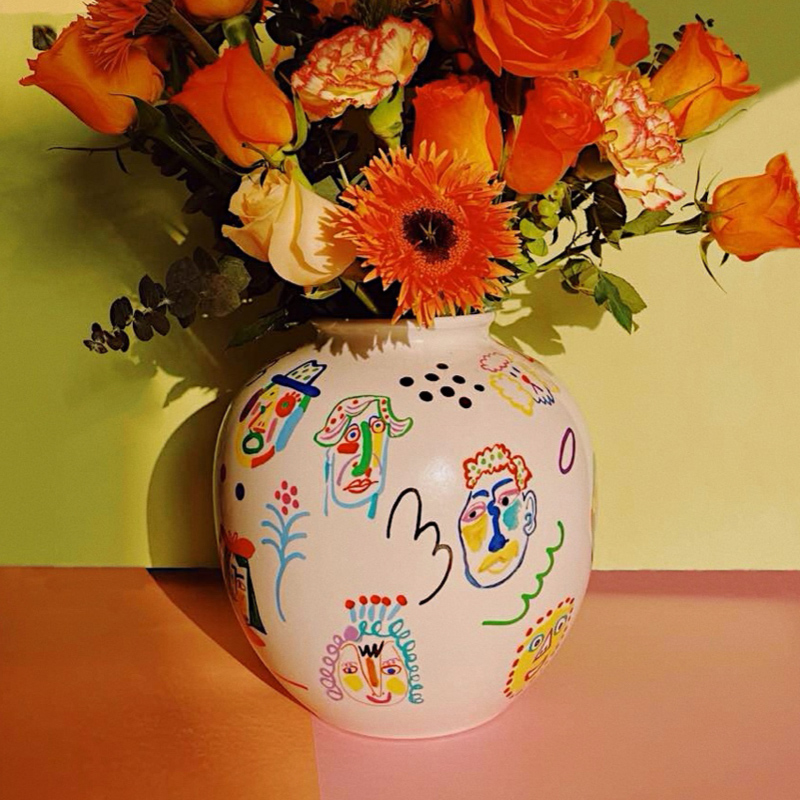 Masquerade of Faces Vase