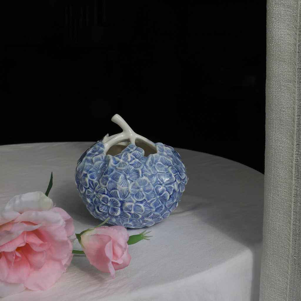 Hydrangea Bloom Sculpted Vase
