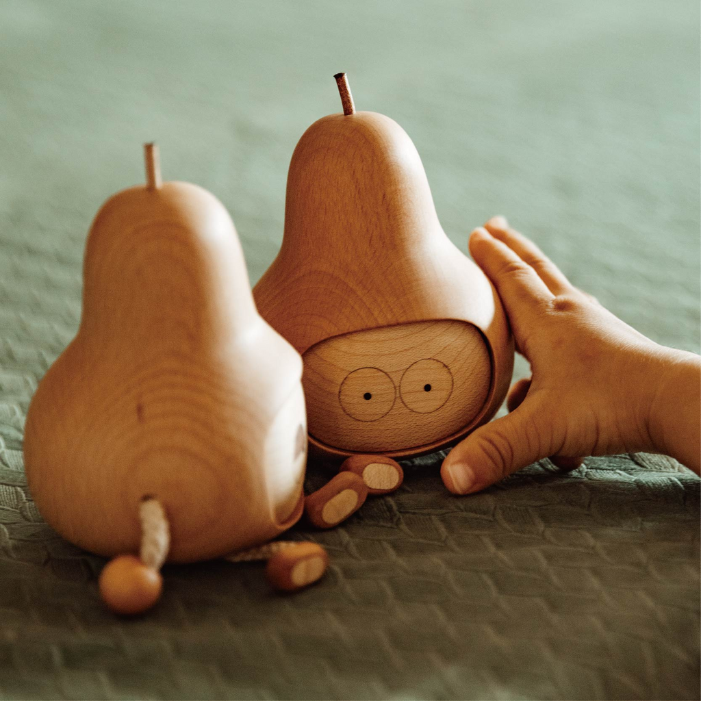 Pair-a-Pear Wooden Figurine Duo