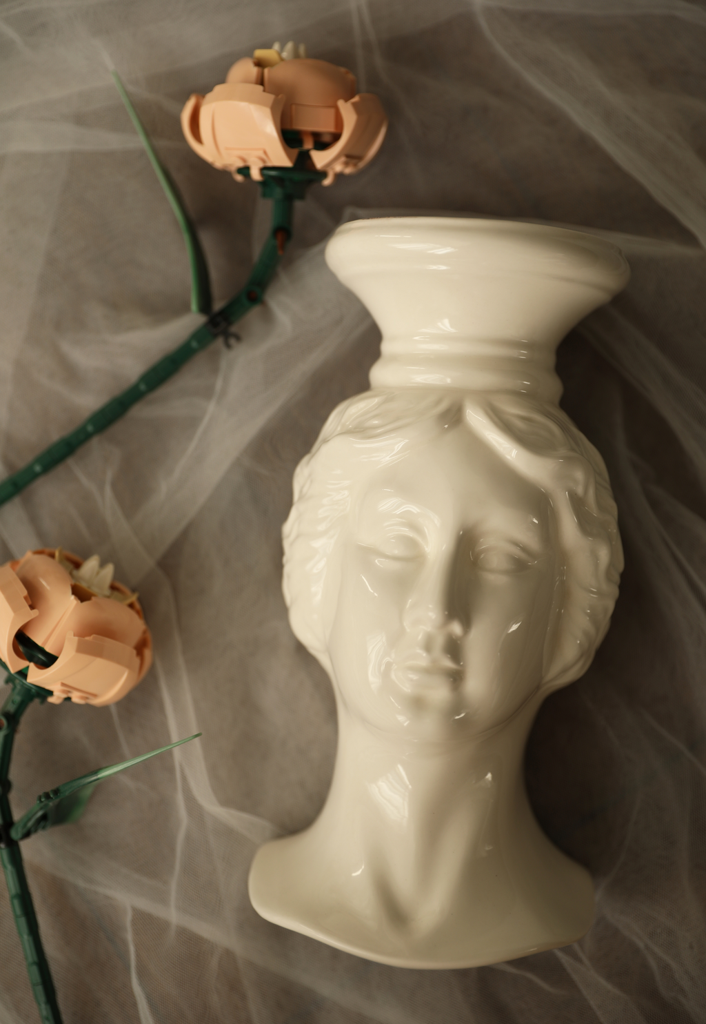 Moonlit Selene Portrait Ceramic Vase