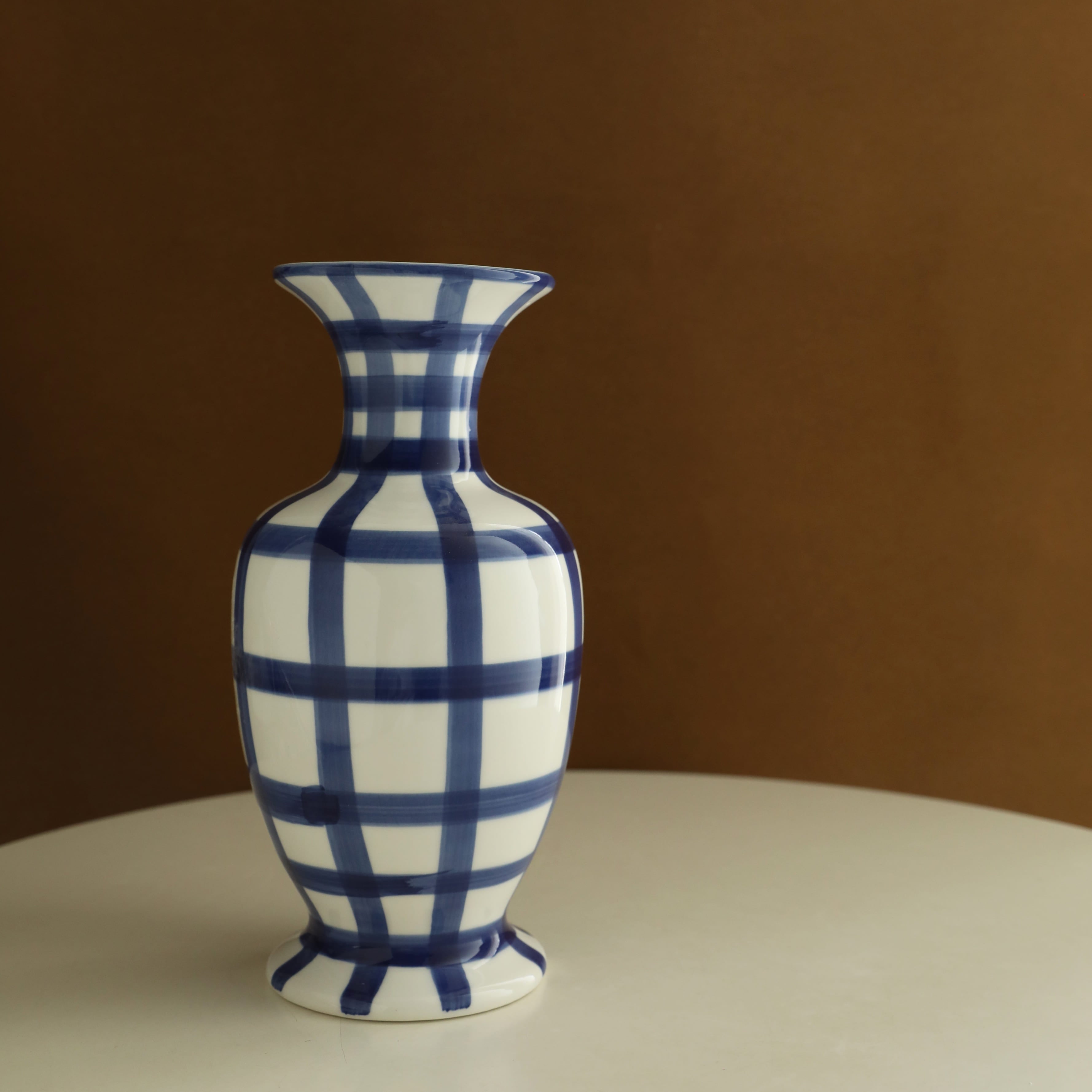 Indigo Lattice Heritage Vase