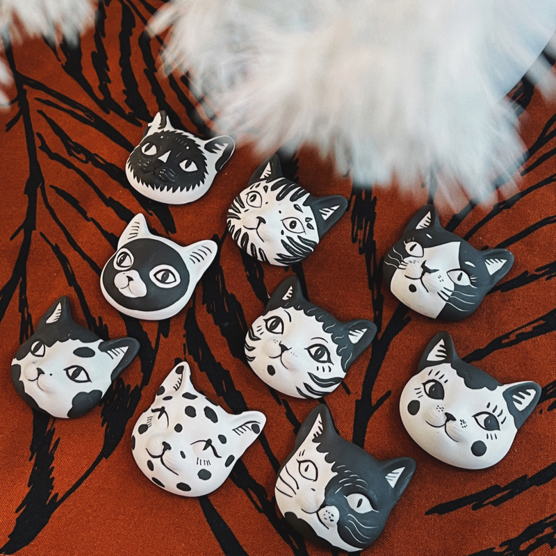 The Aristocats Magnets – Hand-Painted Ceramic Cat Faces