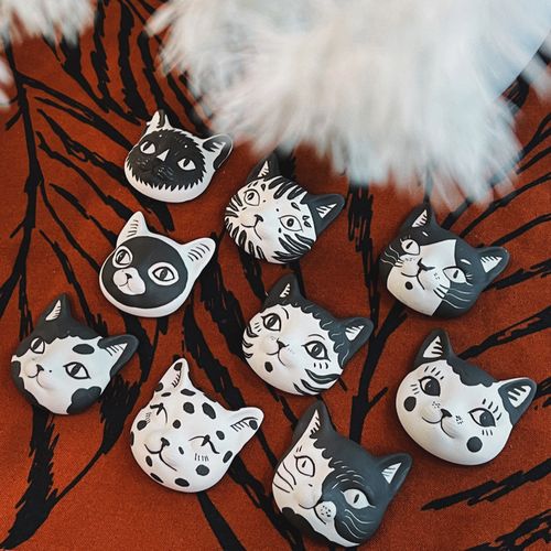 The Aristocats Magnets – Hand-Painted Ceramic Cat Faces