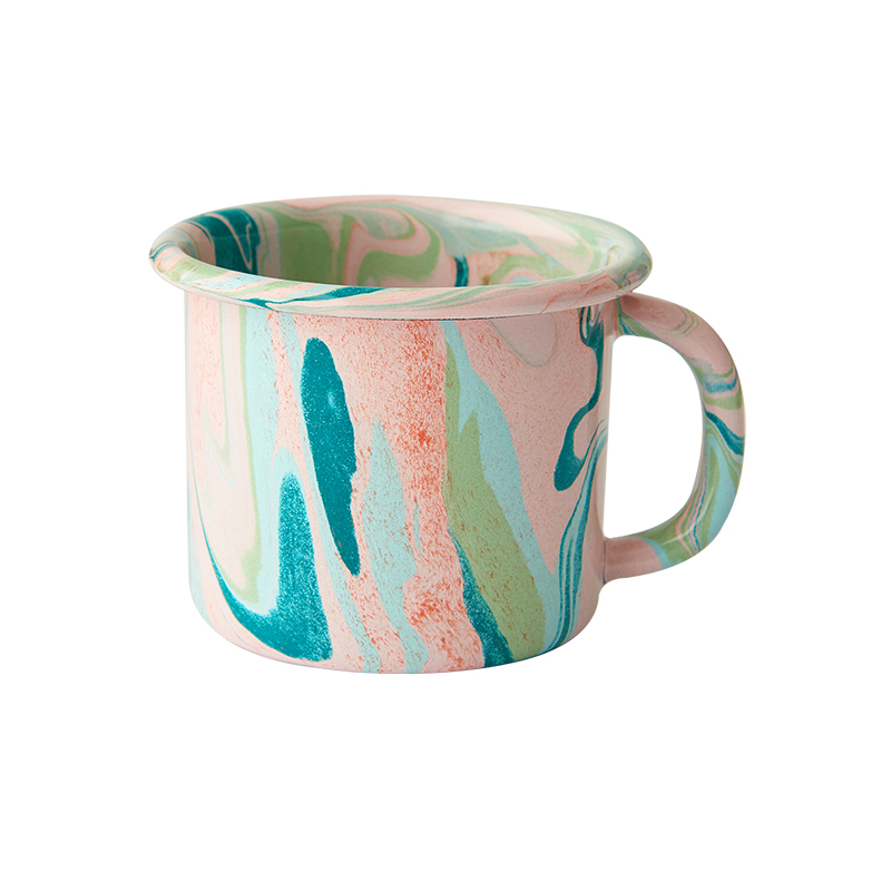 Swirly Whirly Enamel Mug - Rosy Tide image