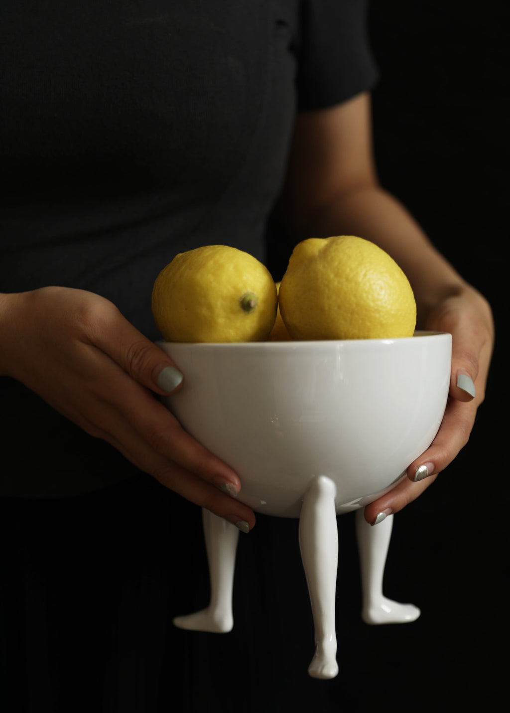Lemon Parade Three Leg Ceramic Fruit Bowl