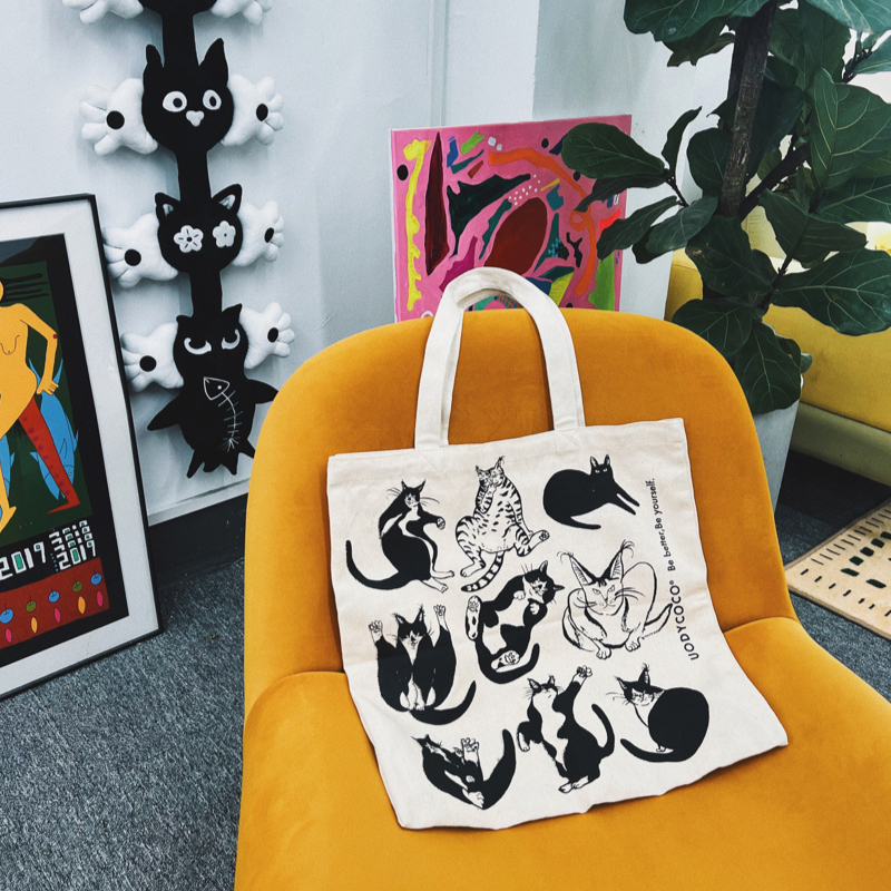 Many Cats Canvas Tote