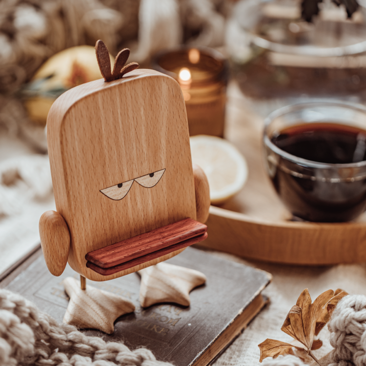 Existential Duck Wooden Phone Stand