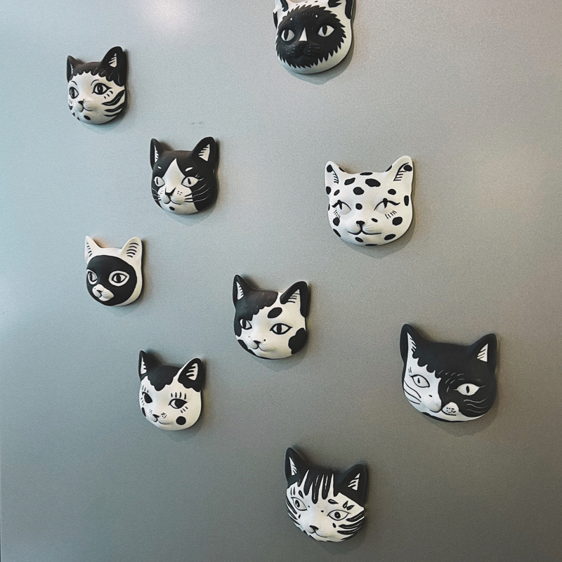 The Aristocats Magnets – Hand-Painted Ceramic Cat Faces