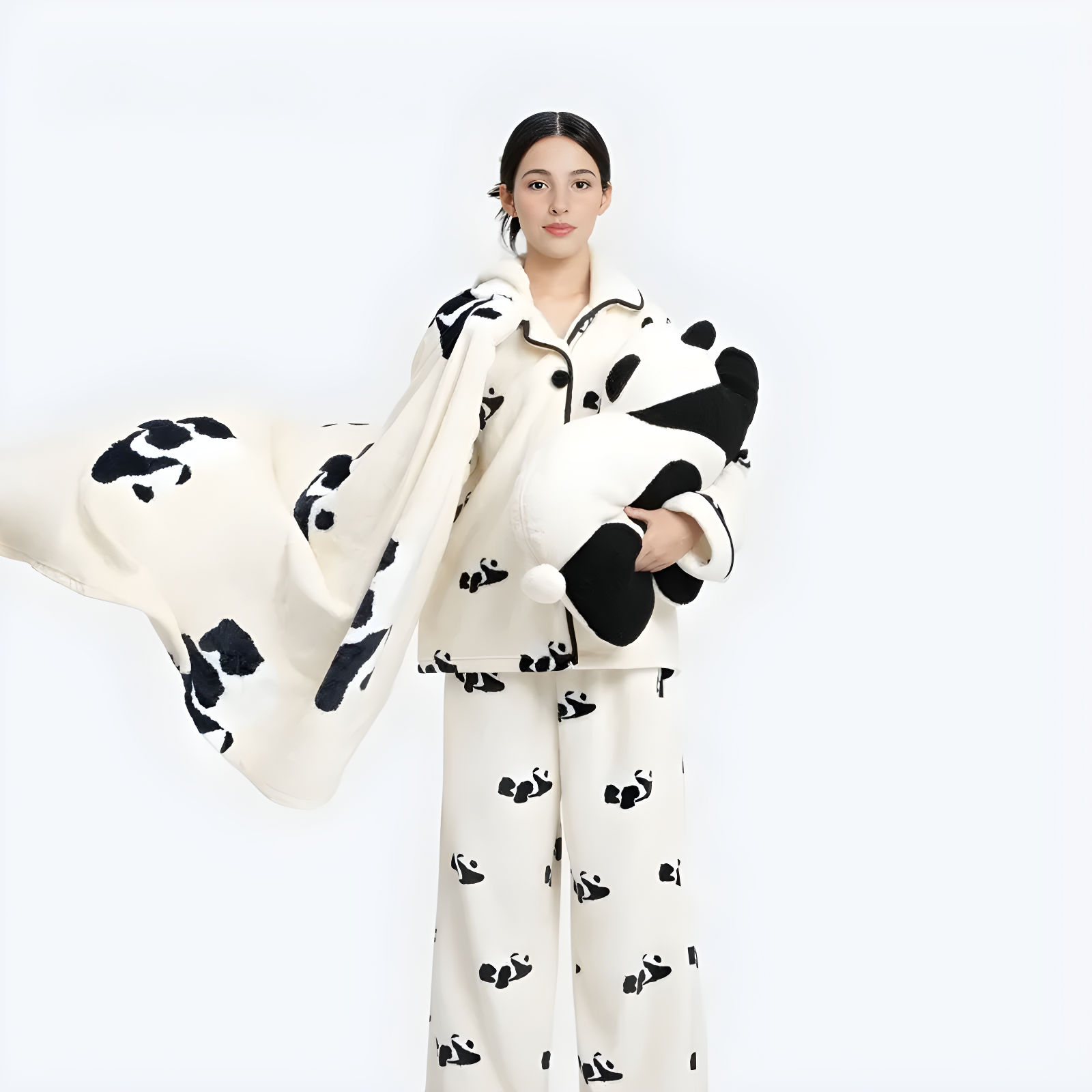 Panda Pompom Fleece Pajama Set image 0