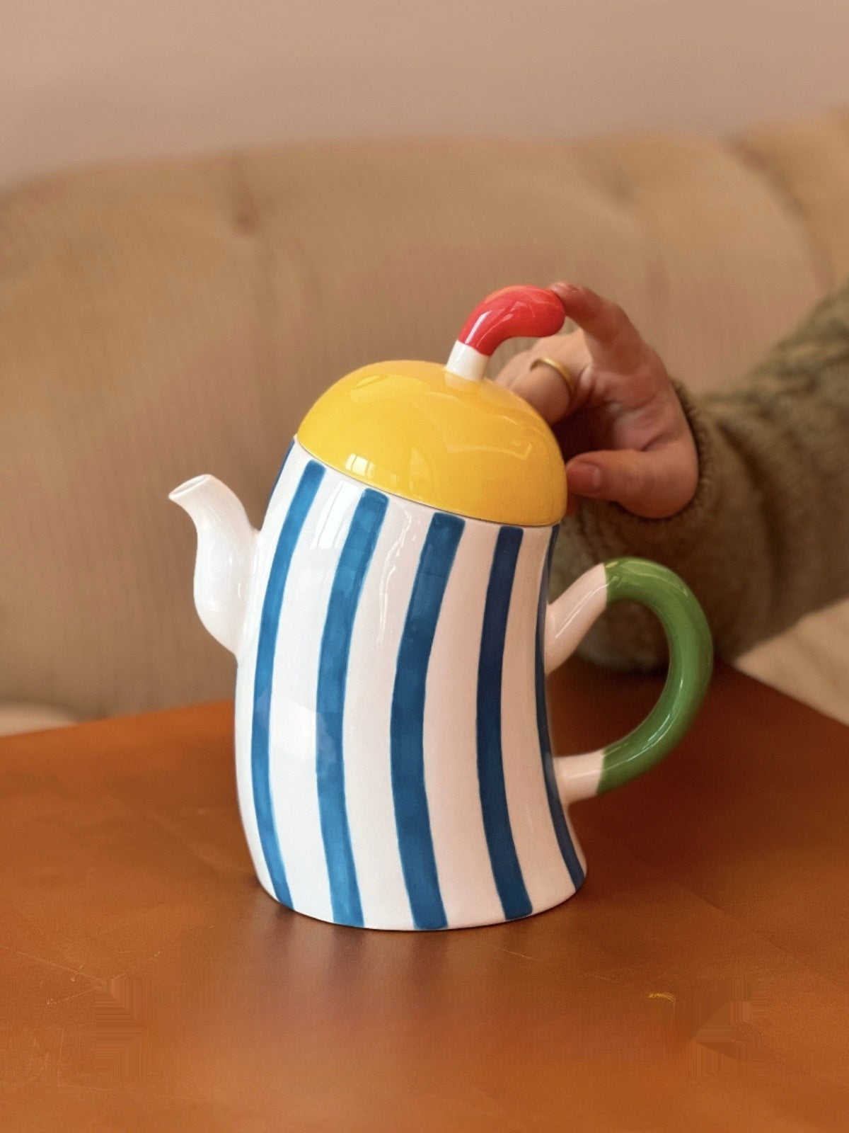 Akimbo Stripes Teapot