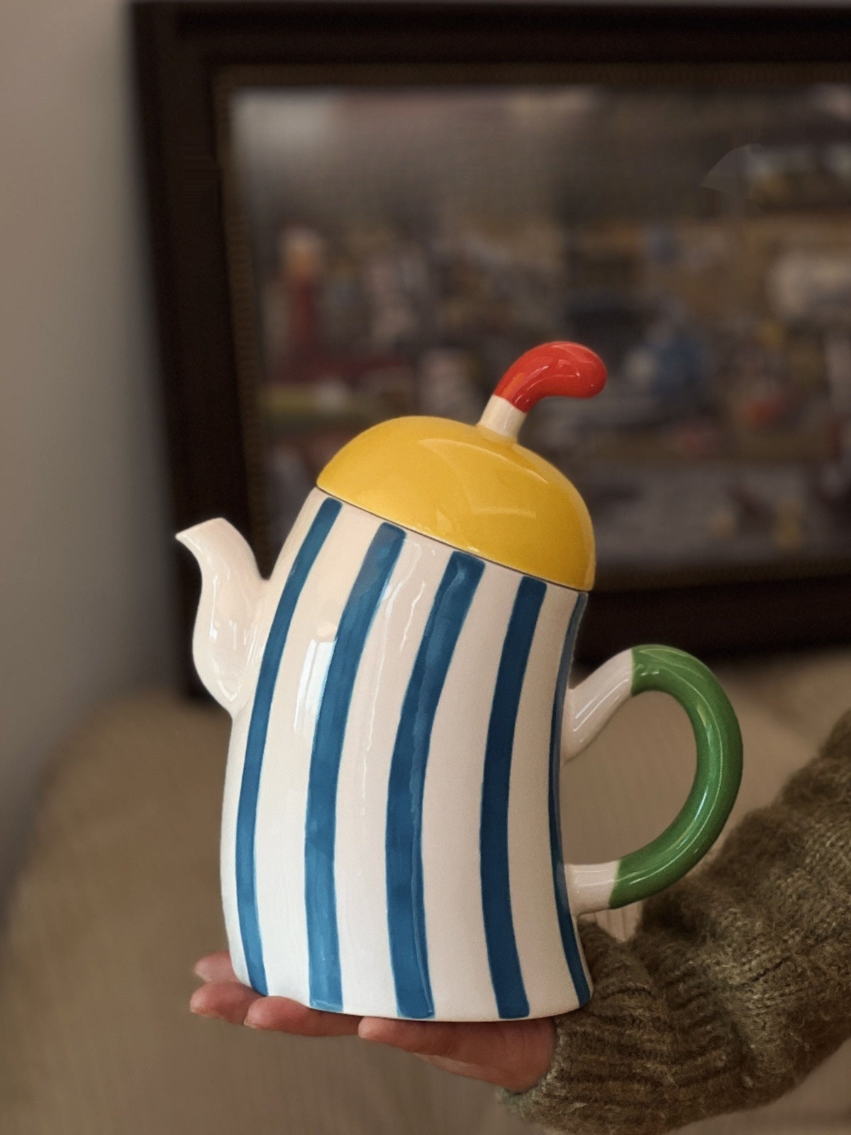 Akimbo Stripes Teapot