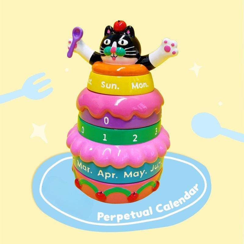 Cake Day Every Day Perpetual Kitty Calendar