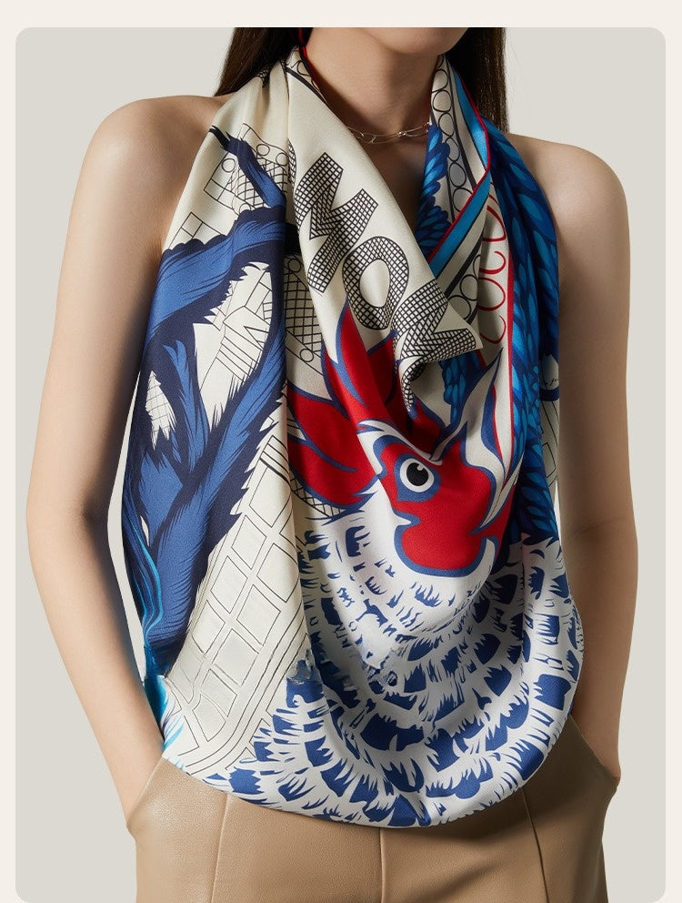 Rooster’s Song Silk Square