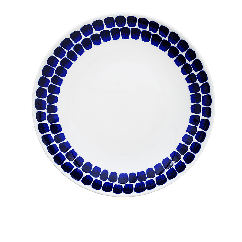 Midnight Petal Parade Ceramic Dinnerware - Indigo Bloom Plate image