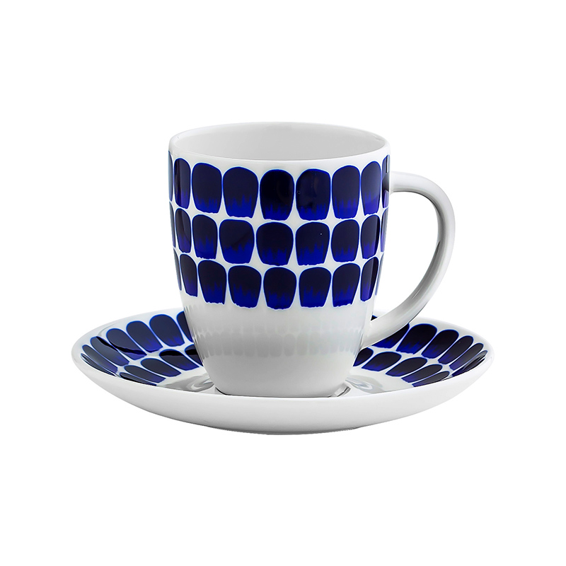 Midnight Petal Parade Ceramic Dinnerware - Velvet Sip Set image