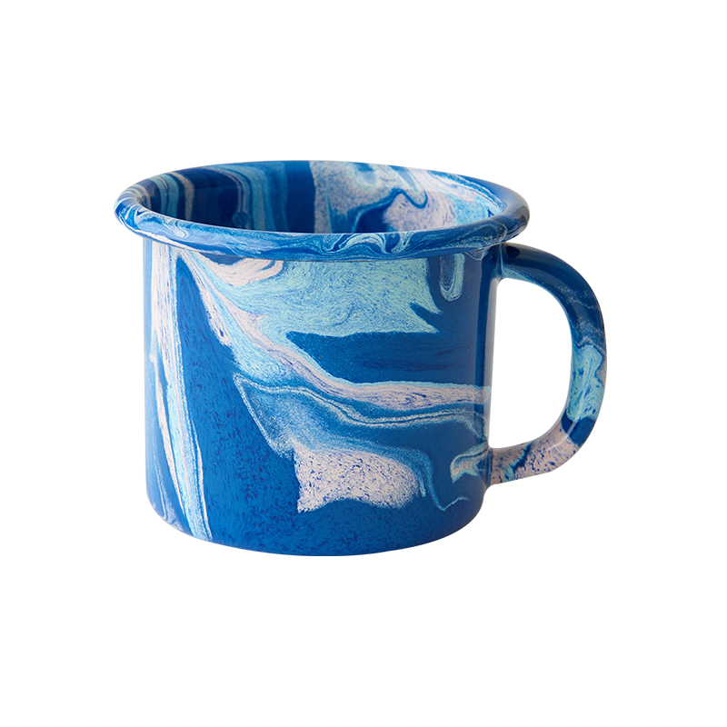 Swirly Whirly Enamel Mug - Indigo Ripple image