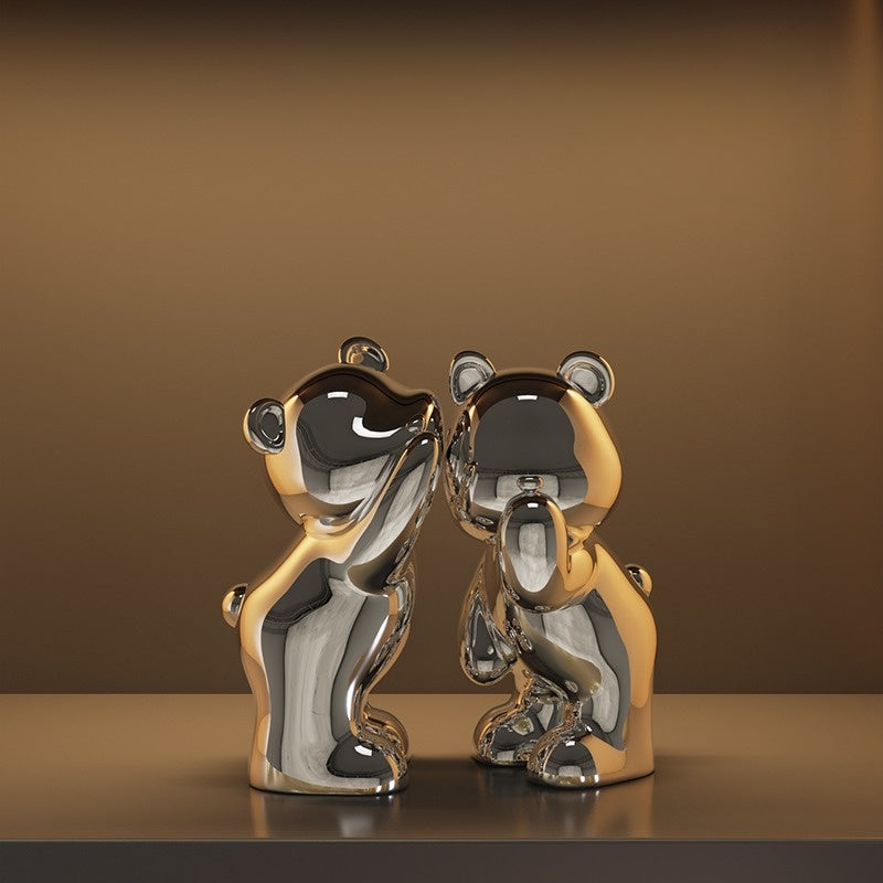 WhisBear Book Hugs - Glossy Silver Pair image