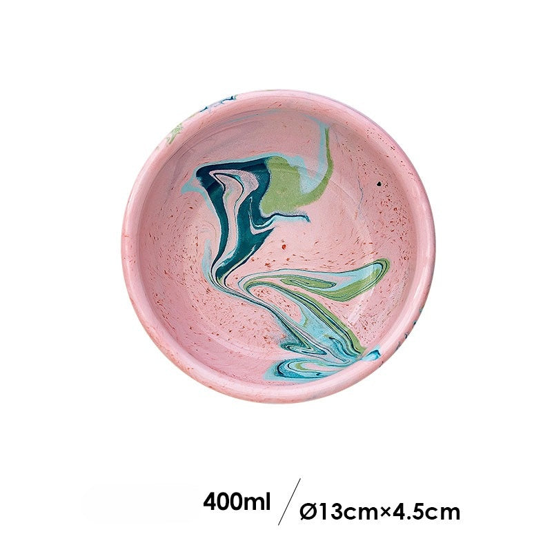 Swirly Whirly Enamel Bowl - Strawberry Swirl (S) image