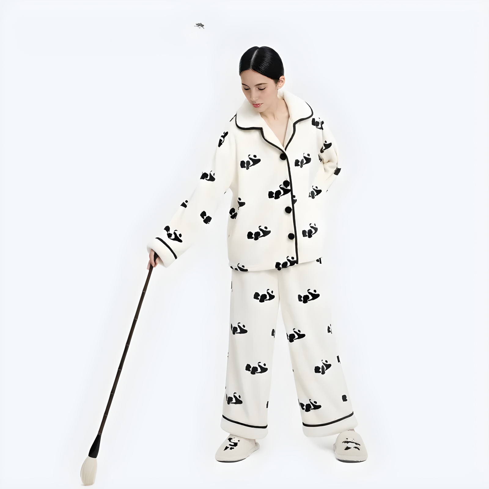 Panda Pompom Fleece Pajama Set image 1