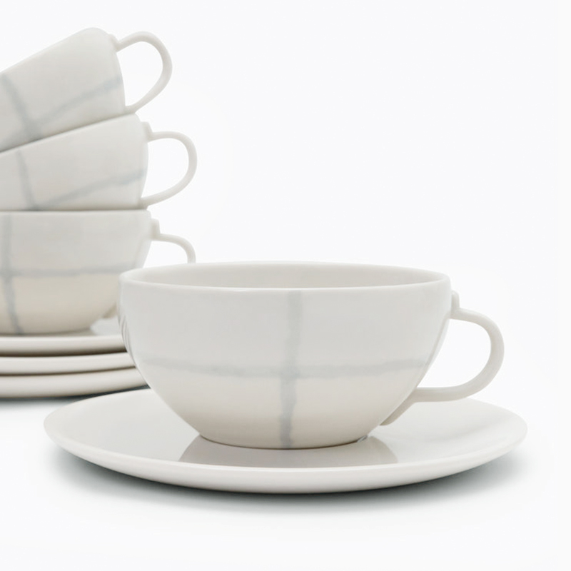 Gridlight Ceramic Cup & Saucer Set image 2