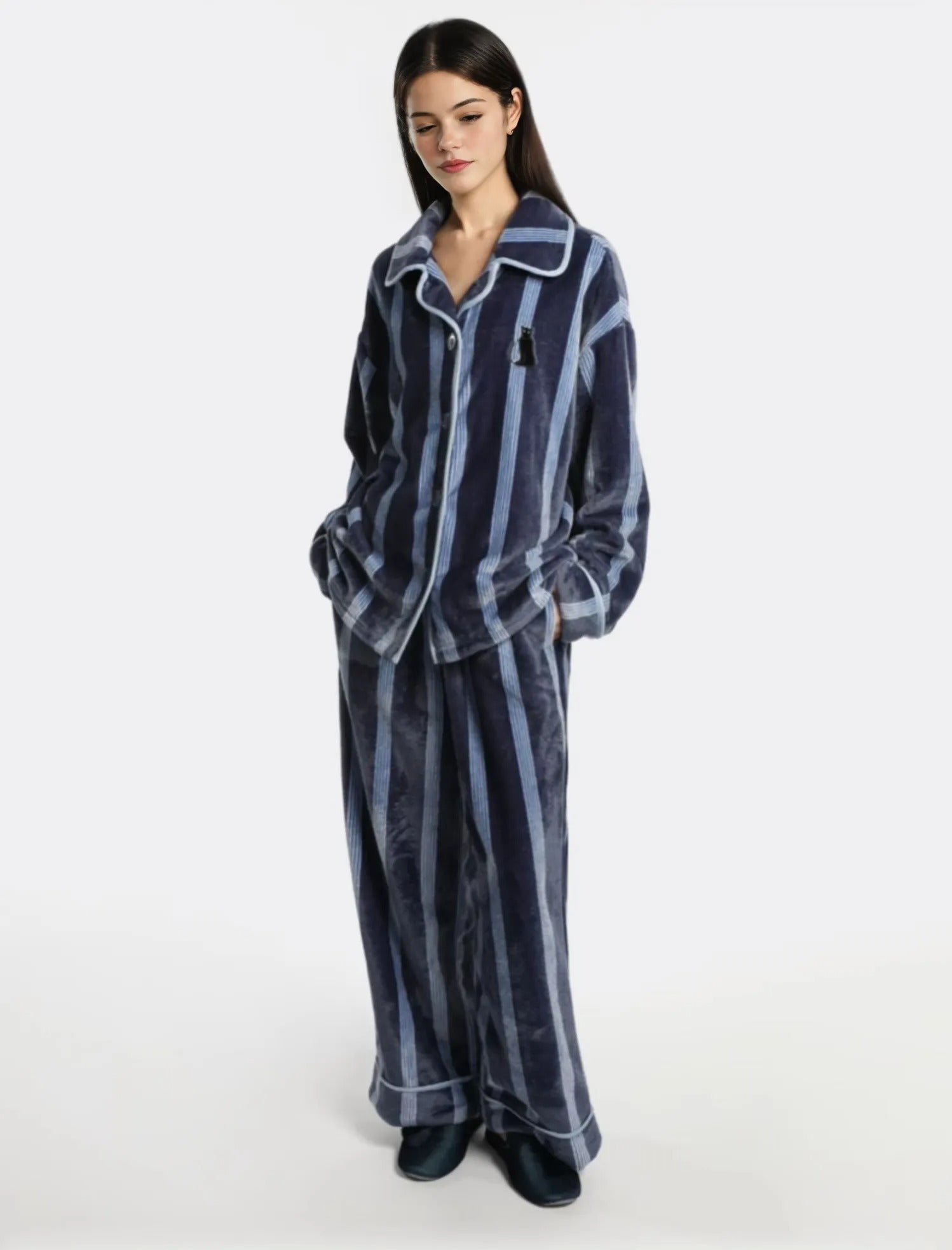 Panther Stride Striped Pajama Set image 3