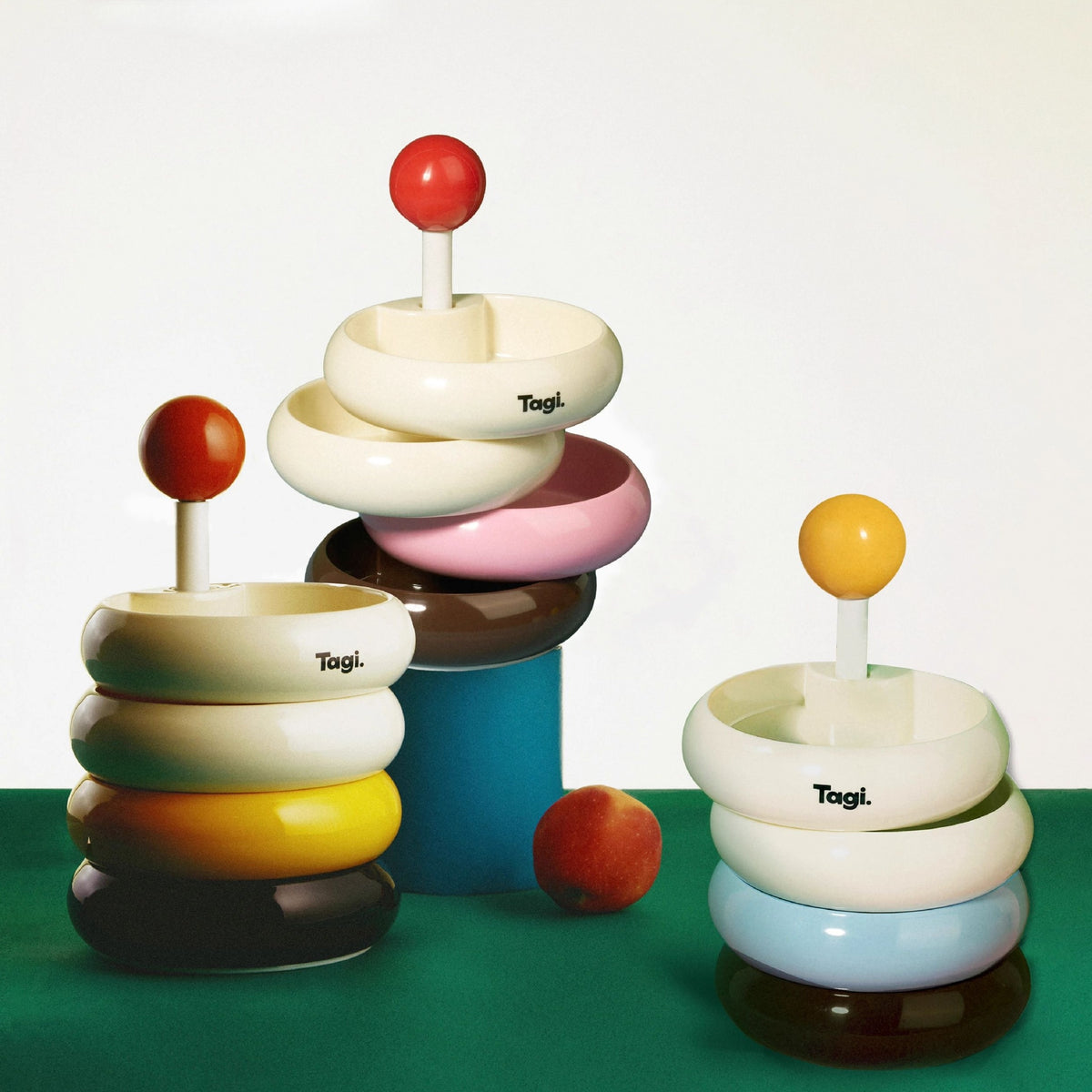 Rotating tiered jewelry organizer inspired by vintage signal towers