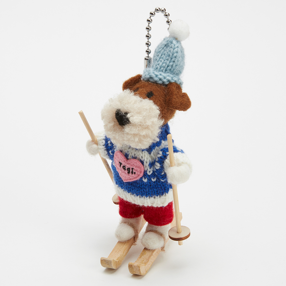 Snow Puff Ski Dog Felt Charm Series